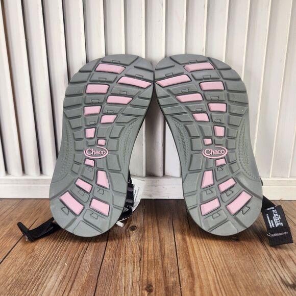 Chaco ZX1 Ecotread Hugs and Kisses Kid 11M Black Pink Strappy Adjustable Sandals - Picture 8 of 12
